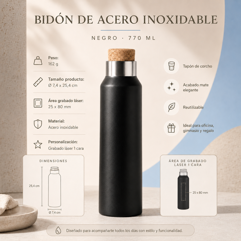 Bidón Acero Inoxidable 770 ml