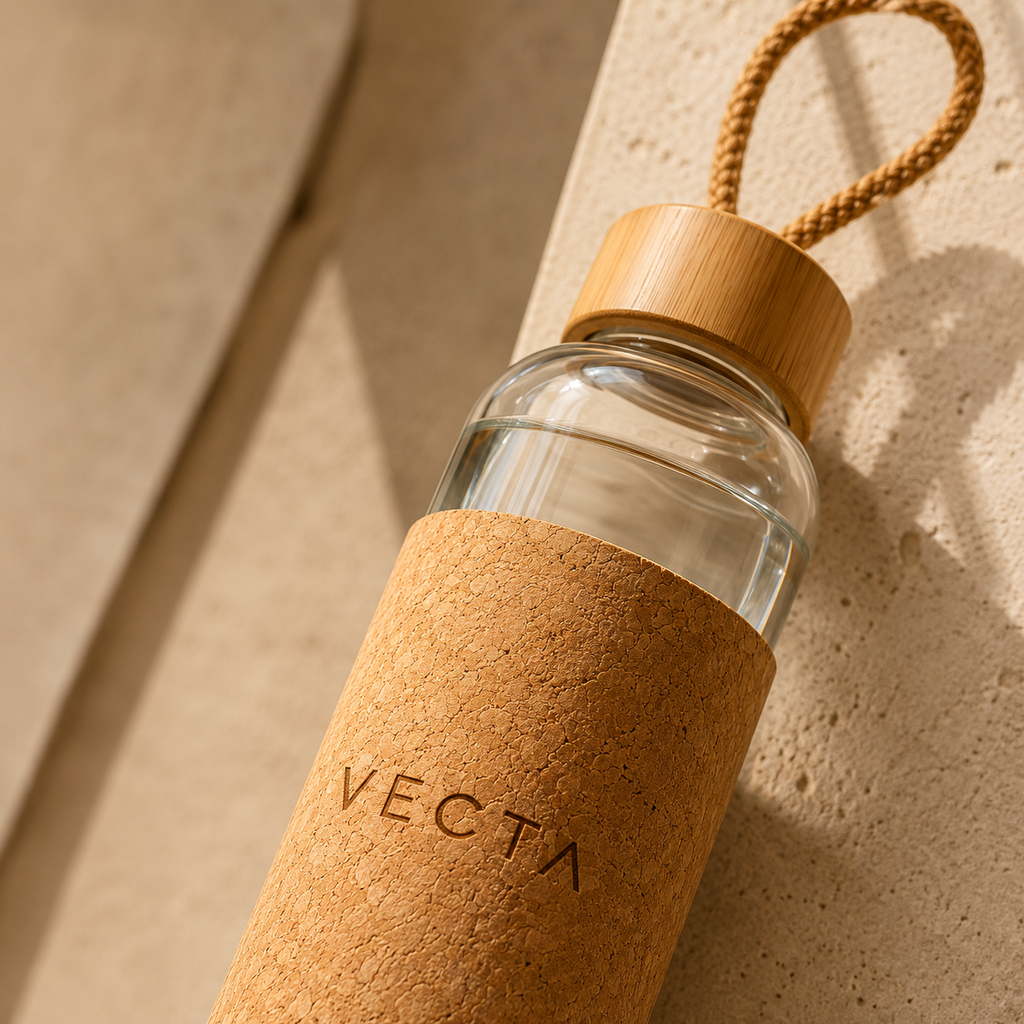 Botella de cristal con funda de corcho · 500 ml