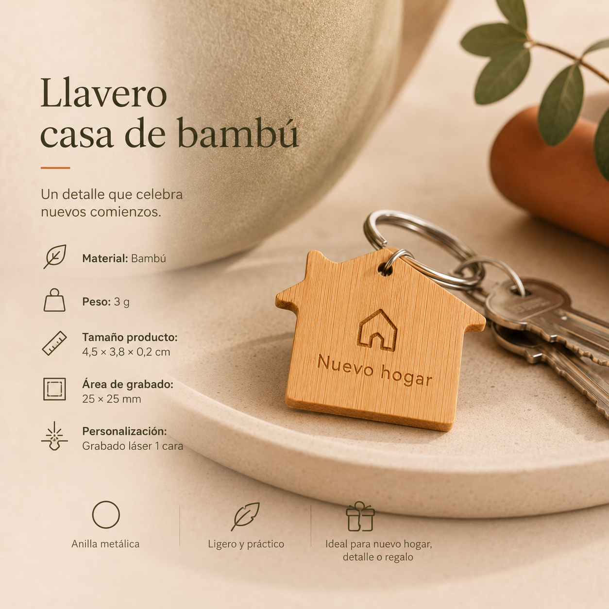 Llavero Casa bambú