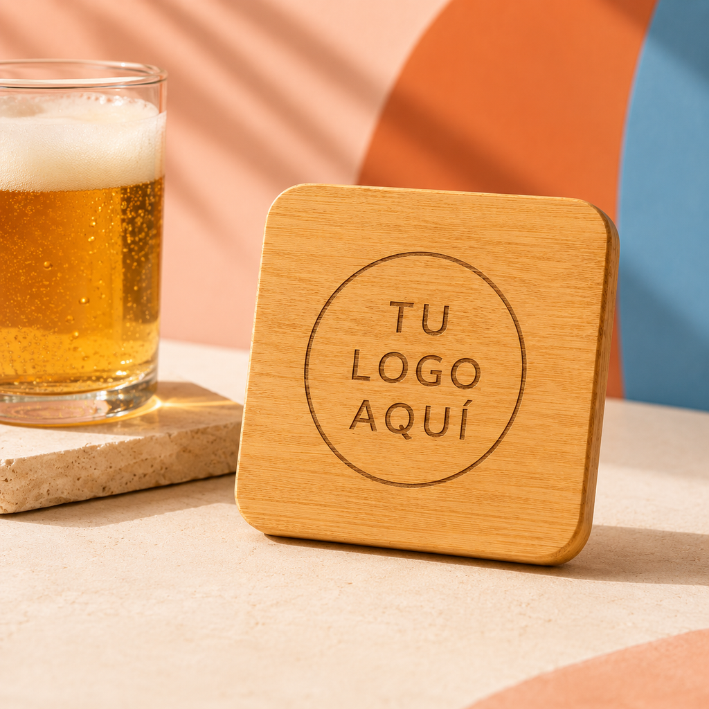 Posavasos abridor de bambú