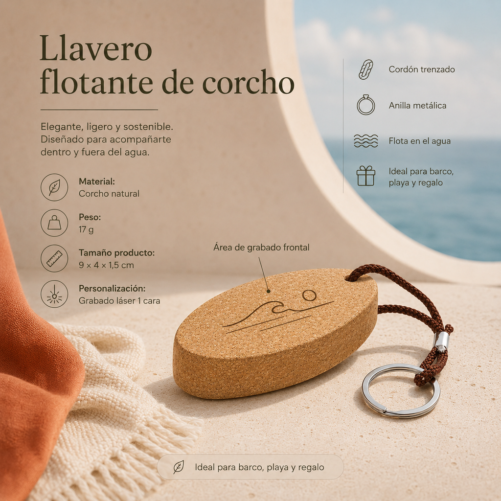 Llavero flotante de corcho