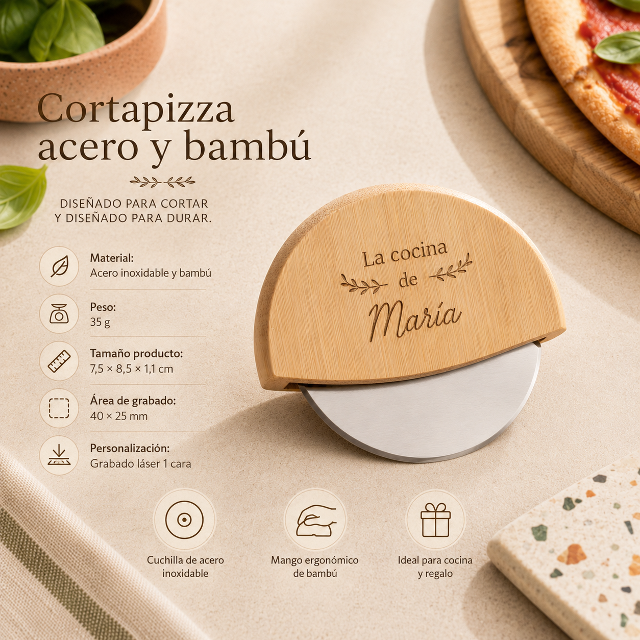 Cortapizza personalizado