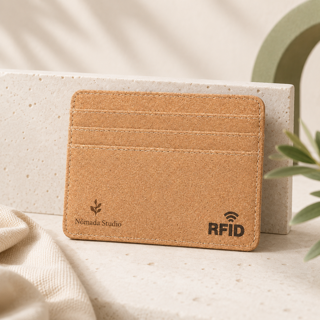 Tarjetero de corcho protección RFID