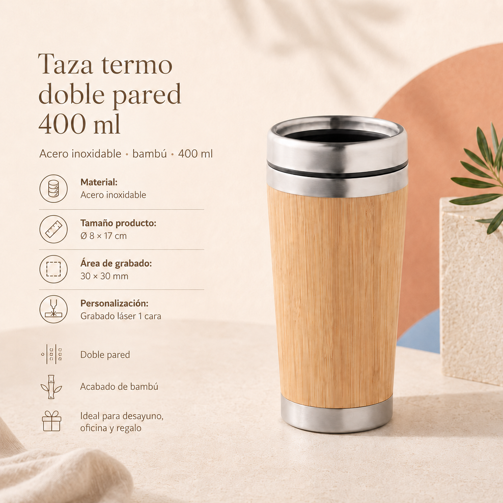 Taza Termo Bambú