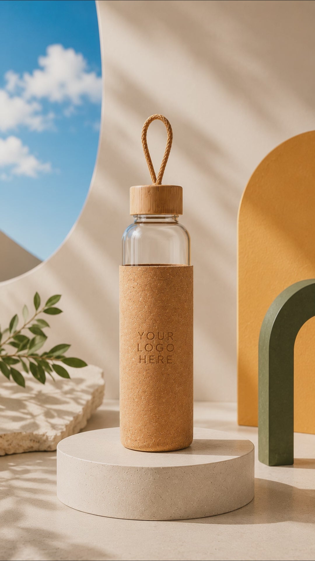 Botella de cristal con funda de corcho · 500 ml